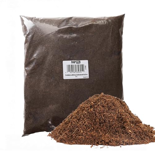 Happet Kokosboden Lose 5L Natursubstrat für Terrarien & Tropische Pflanzen, Gebrauchsfertig Hält Feuchtigkeit & Verbessert Bodenstruktur, Terrarienerde für Reptilien & Amphibien Natur Bodengrund