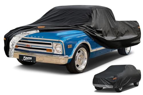 Kayme Truck Cover Waterproof All Weather, Universal Fit Most Regular Cab Short Bed Chevy C10 S10 Ford F100 etc. 7 Layers Heavy Duty Outdoor Pickup Cover Sun Uv Rain Protection.(Length Up to 206 inch)