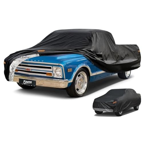 Kayme 7 Layers Truck Cover Waterproof All Weather,Universal Fit Chevy C10 S10, Ford F100, Dodge Dakota,Etc. Heavy Duty Outdoor Pickup Cover Sun Uv Rai