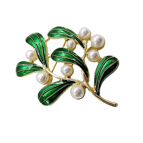 Brooch feuille alliage femmes floral brooch perles légères mode pour vêtements et robes