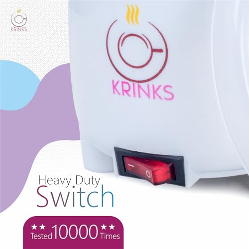 Image of KRINKS Wax Heater for Waxing for Women with Wax Applicator for Women | Wax Machine for Waxing | Easy to Use | Made in India | White Color, Pack of 1 Heater and 1 Spatula