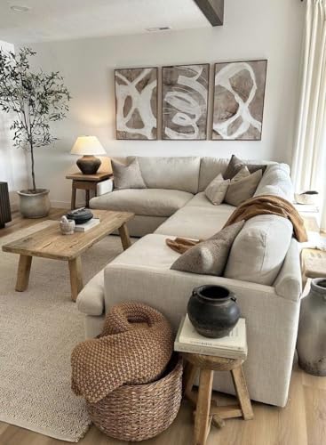 S & L Homes Jute Cotton Hand Woven Natural Farmhouse Area Rug for Living Room - Rustic Vintage Bohemian DΓ©cor - (8' x 10' Natural)