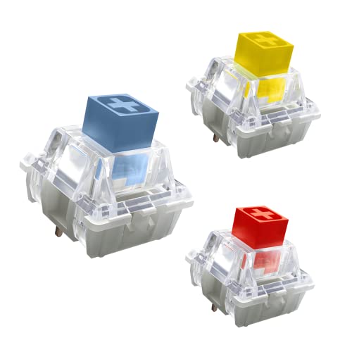 KAILH Box Heavy Dark Yellow | Burnt Orange| Pale Blue Switch for DIY Mechanical Keyboard 3Pins Compatible SMD RGB Switches (10pcs Pale Blue)