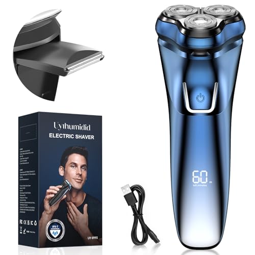 Electric Razor for Men, Uythumidid Rechargeable Men’s Electric Shavers, Wet & Dry Shaver with Pop-up Trimmer, Waterproof Cordless Portable Razor with Safety Lock, Perfect for Men