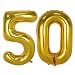 40inch Gold 50th Number balloon Party Festival Decorations Jumbo foil helium balloons party supplies use them as Props for Photos (40inch gold number 50)