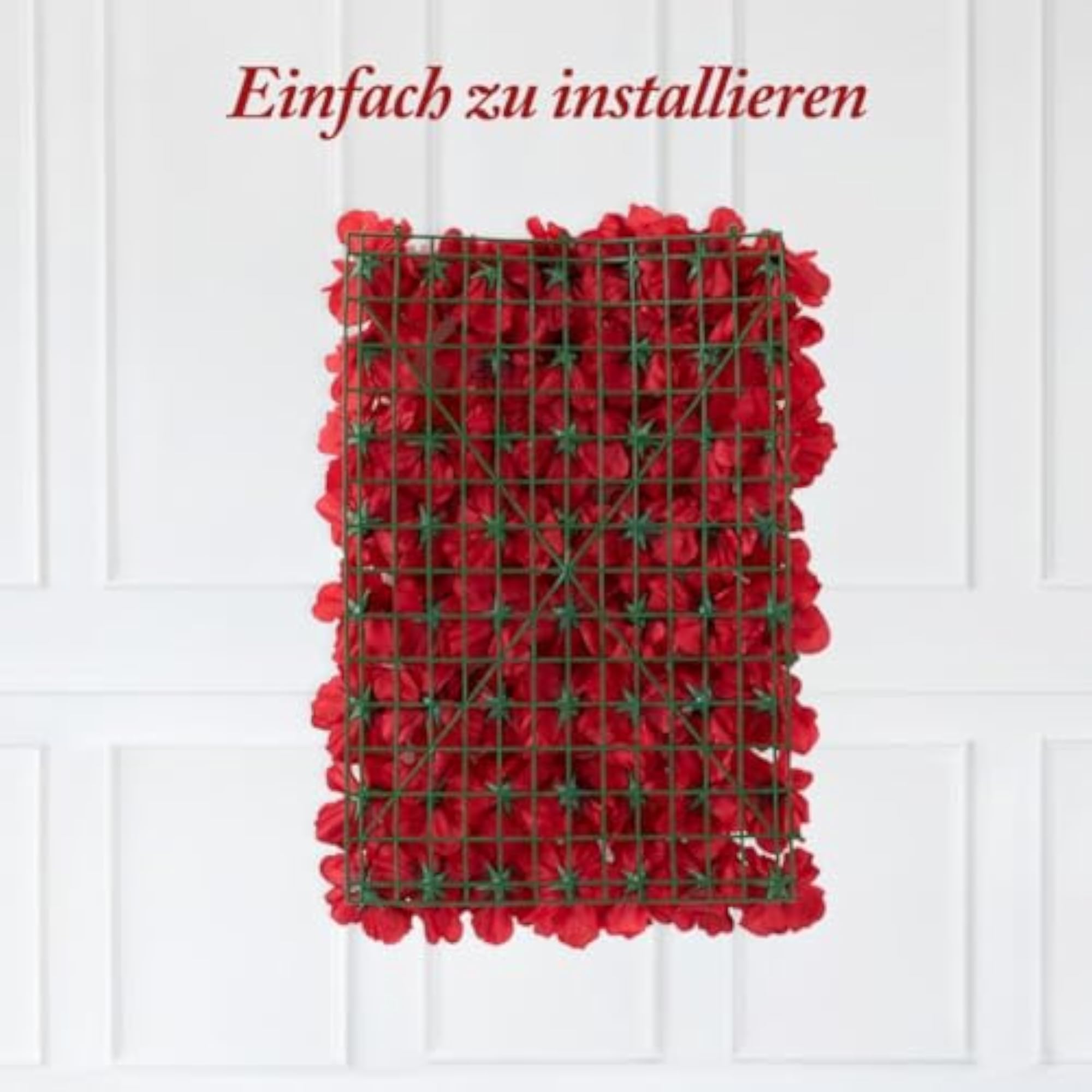 4Pcs Artificial Flower Wall Wedding Decor Red