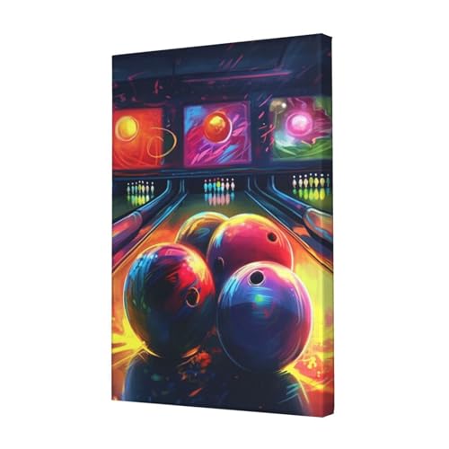 Boules de bowling impressions sur toile HD cadre mural durable salon 30x45cm