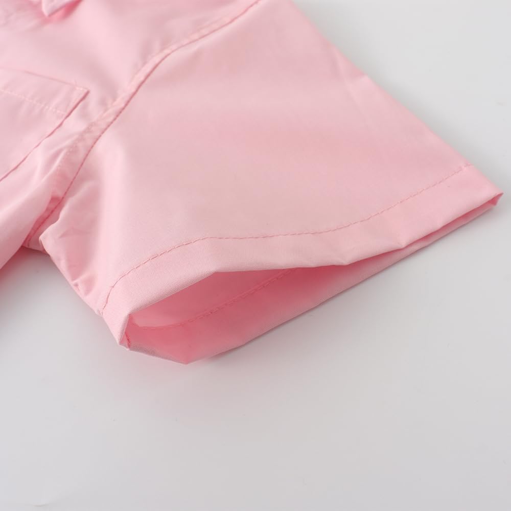 Spring&Gege Boys' Short Sleeve Dress Shirts Formal Uniform Poplin Solid - Image 5
