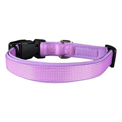Peak Pooch Designer Dog Collar for Large Dogs, Pink 16-26" - Adjustable Quick Release Dog Collar with Metal D Ring and a Buckle - Thick, Padded Polyester and Neoprene Collar for Dogs Cover
