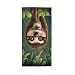QMIN Serviette de Bain absorbante Motif Paresseux Animaux Feuilles de Palmier 76,2 x 38,1 cm