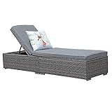 JOIVI Outdoor Chaise Lounge Chair, Patio Pool Lounge Chairs for Outside, Rattan Reclining Chaise...
