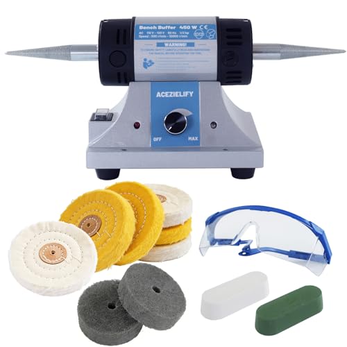 ACEZIELIFY 450W Jewelry Polisher Variable Speed Bench Polishing Machine