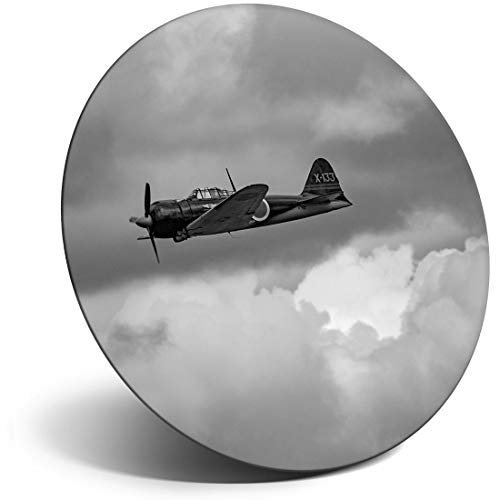 Destination Vinyl ltd Awesome Imán para refrigerador, nevera BW – Mitsubishi A6M3 Zero Vintage Plane para oficina, gabinete y pizarra blanca, pegatinas magnéticas, 43232