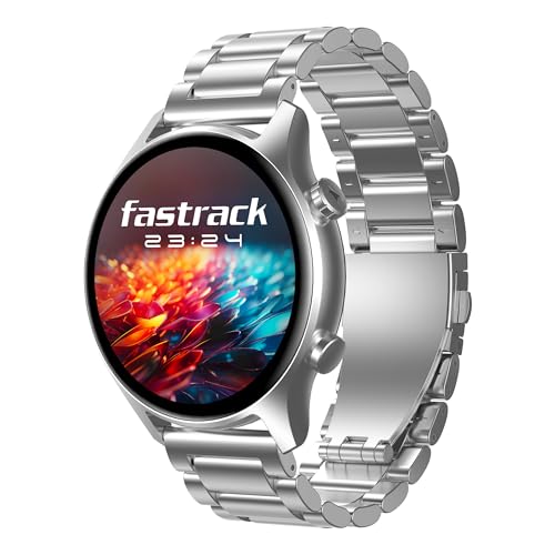 Fastrack Astor FR2 Pro 1.43" AMOLED Stainless Smart Watch with SpO2, Heart Rate, BT Calling, Adaptive AOD, Functional Crown, AI Voice Assistant – Smartwatch for Stylish Professionals