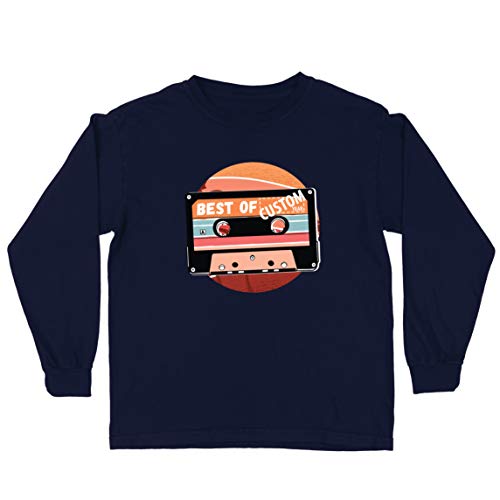 lepni.me - lepni.me T-shirt pour enfants Cassette Le meilleur des années 80, 90, 70, Bleu - multicolore, 7-8 ans