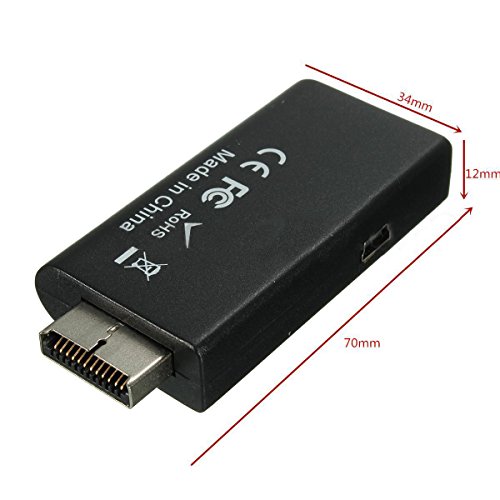 Adaptador e conversor de áudio e vídeo Alician PS2 para HDMI com saída de áudio de 3,5 mm para eletr