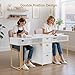 BarberPub Double Nail Tech Desk with Storage Drawers, Modern Manicure Table with Built-in AC Outlets & USB Ports for 2 People, Acetone Resistant Nail Salon Makeup Station 2451
