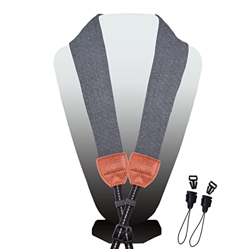 Wolven Soft Scarf Camera Neck Shoulder Strap Belt Compatible With All Dslr/Slr/Digital Camera (Dc) / Instant Camera Etc, Grey #TOP4