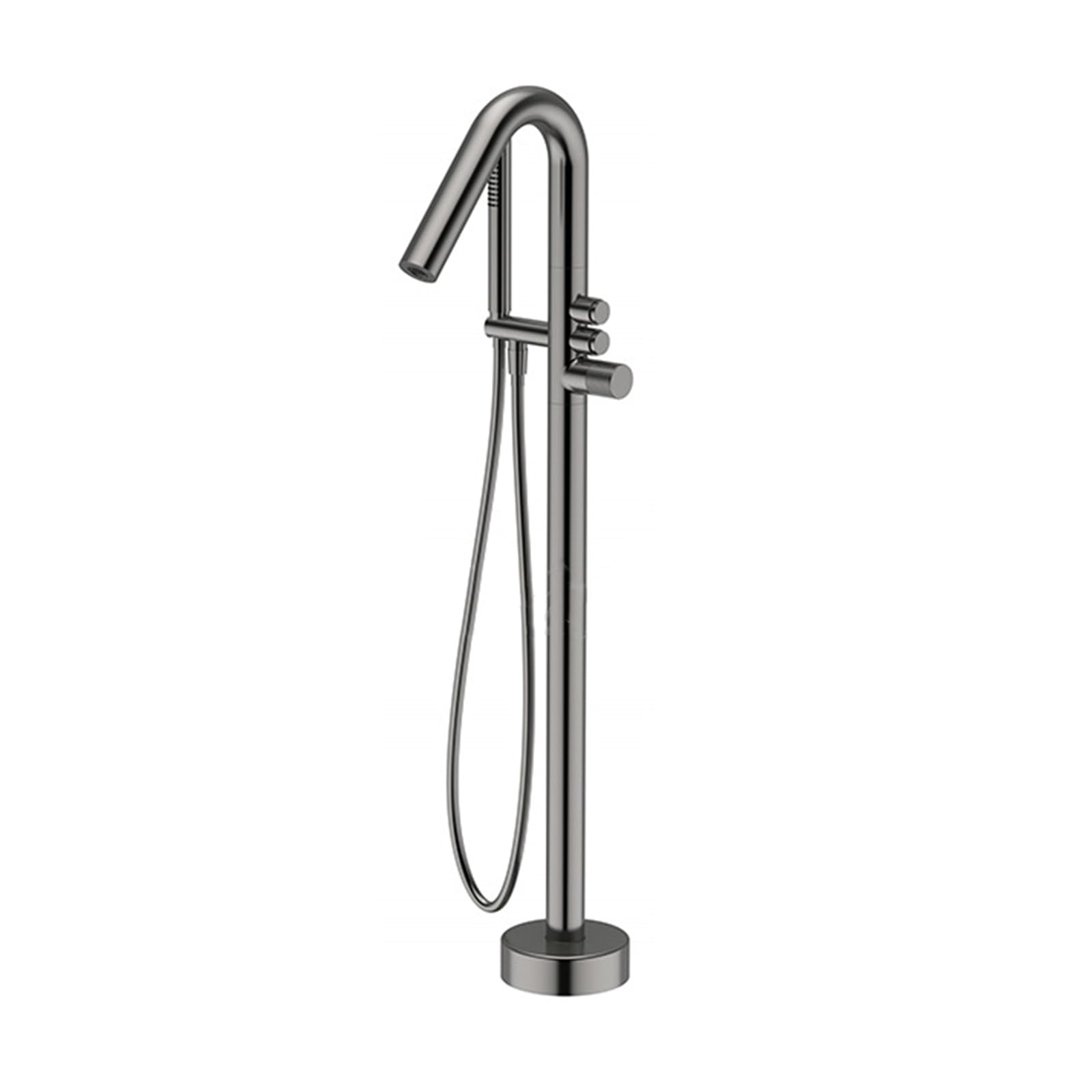 Grifos mezcladores de baño Independientes con Ducha Grifo Mezclador de Ducha de baño de Agua fría y Caliente Grifo de Ducha de baño de Doble manija Latón, Gris pisto