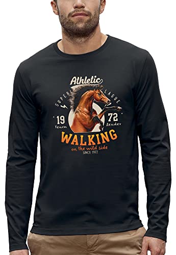 T-shirt manches longues cheval equitation homme en coton respirant