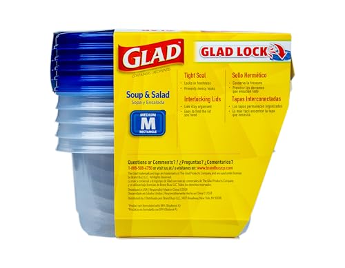 Glad GladWare Medium Rectangle Food Storage Containers, 24 Oz, 5 Count - image 6