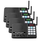 UHAXZ Intercoms Wireless for Home, Long Range Intercom 6000ft, Home Intercom System Wireless with Group Call, Monitor Function, 8 Volume Levels Intercom System for Busines Office Elderly(4 Packs)