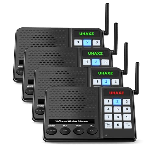 Wireless Home Intercom System (4 Pack) with Long Range