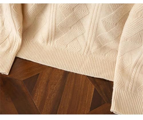 Men's 100% Merino Wool Sweater Turtleneck Crossing Textured Pullover Fall Thickening Jumper Top3