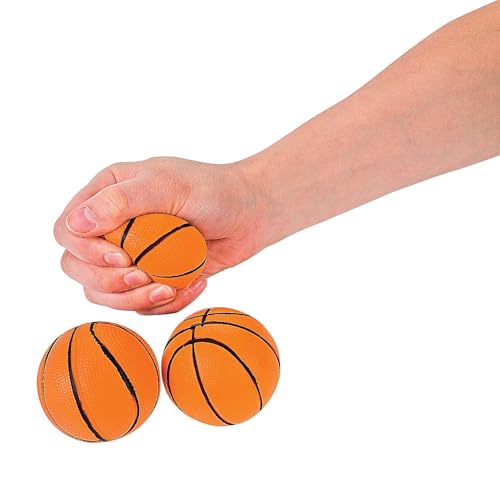 Fun Express - Stress Balls Realistic Basketball Sport - Toys - Balls - Relaxables - 12 Pieces