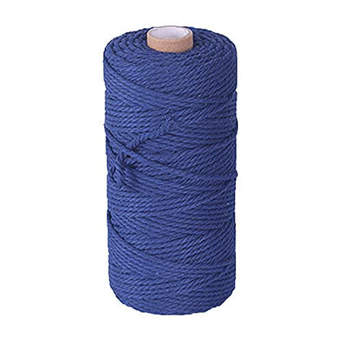 3mm X 109yards Macrame Cotton Cord Colored Cotton Rope Macrame Rope for Handmade Plant Hanger Wall Hanging Craft Making Macrame Supplies Navy Blue