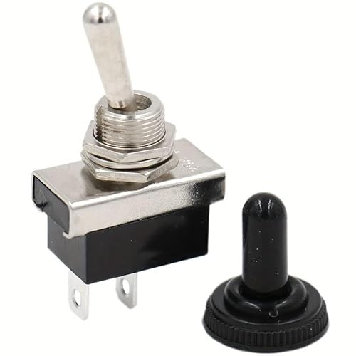 AUTOZOCO Interruptor De Palanca 2 Vias, Interruptor basculante impermeable 2 pin, Interruptor SPST ON/OFF, Interruptor basculante de encendido/apagado de 2 vias, KN3D-101, 25A 12 V