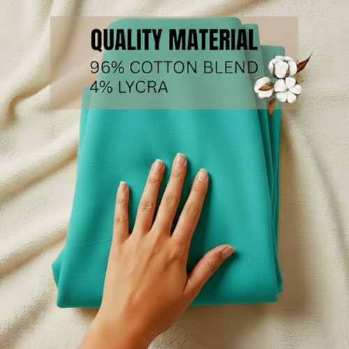 Image of DIGITAL SHOPEE Women Regular Fit Elastic Waist Full Length Cotton Formal Trouser for Casual Wear, Office Wear