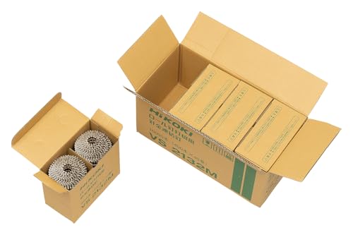 Clavos para conectar alambre HiKOKI VS2132M, longitud total 1.3 pulgadas (32 mm) x diámetro del eje 0.08 pulgadas (2.1 mm), rollo, para pistolas de clavos, para madera, 400 x 40 rollos, hierro, giro convexo miniatura 2