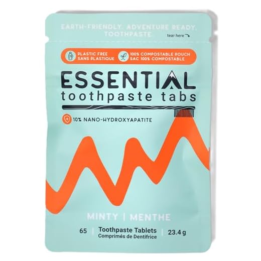 Essential Toothpaste Tabs, Made in Canada, Fluoride Free, Nano-Hydroxyapatite, 65 Tabs, 23.4g