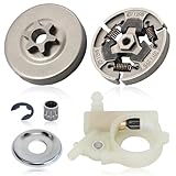 Haishine Kit roulement de pignon droit de tambour d'embrayage 3/8 po 6 dents pour tronçonneuses Stihl MS192T, MS193T, MS194T, MS200, MS200T, MS201, MS201T,Remplace les références 1137 6402 005