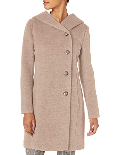 Cole Haan Women's Alpaca Blend Dropped Shoulder Coat, Bone, 4