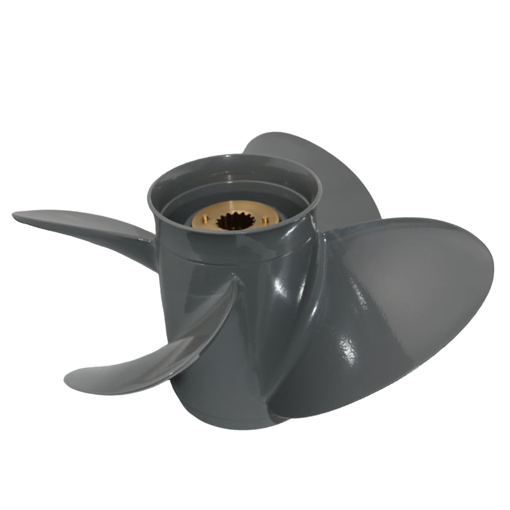 Boatman Außenbord-Propeller mit 4 Flügeln, passend für Honda-Motor 60–140 PS, 15 Spline-Zähne, rechts, Aluminium-Boot-Requisite