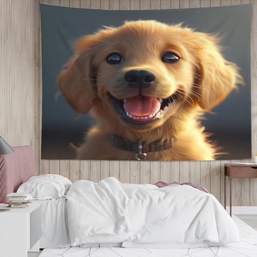 Poster mural imprimé 3D Golden Retriever et tenture polyester 180 cm - 5