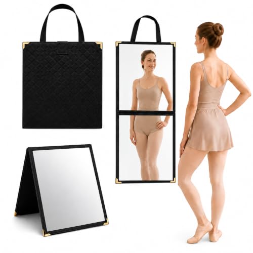 Digihan Mirror Full Length Portablefull Body Mirror Dance Competition Must Haves Lightweight Folding Travel (Black-S)