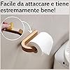 DEKAZIA® Porta carta igienica adesivo portarotolo carta igienica porta carta igienica da Muro porta rotolo carta igienica adesivo porta rotoli cartaigienica bagno porta carta igienica da parete nero