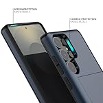 Nvollnoe for Samsung S25 Ultra Case with Card Holder Dual Layer Heavy Duty Protective Case Hidden Card Slot Slim Wallet Case for Samsung S25 Ultra 6.9''(Blue) - Image 4