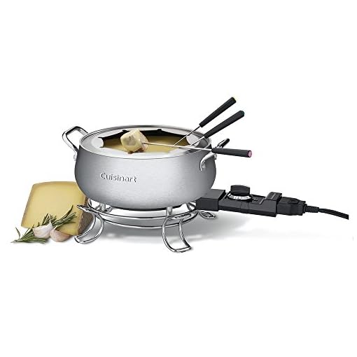 Cuisinart CFO-3SS Electric Fondue Maker, Brushed Stainless, 6.12" x 10.50" x 7.00" - Image 3