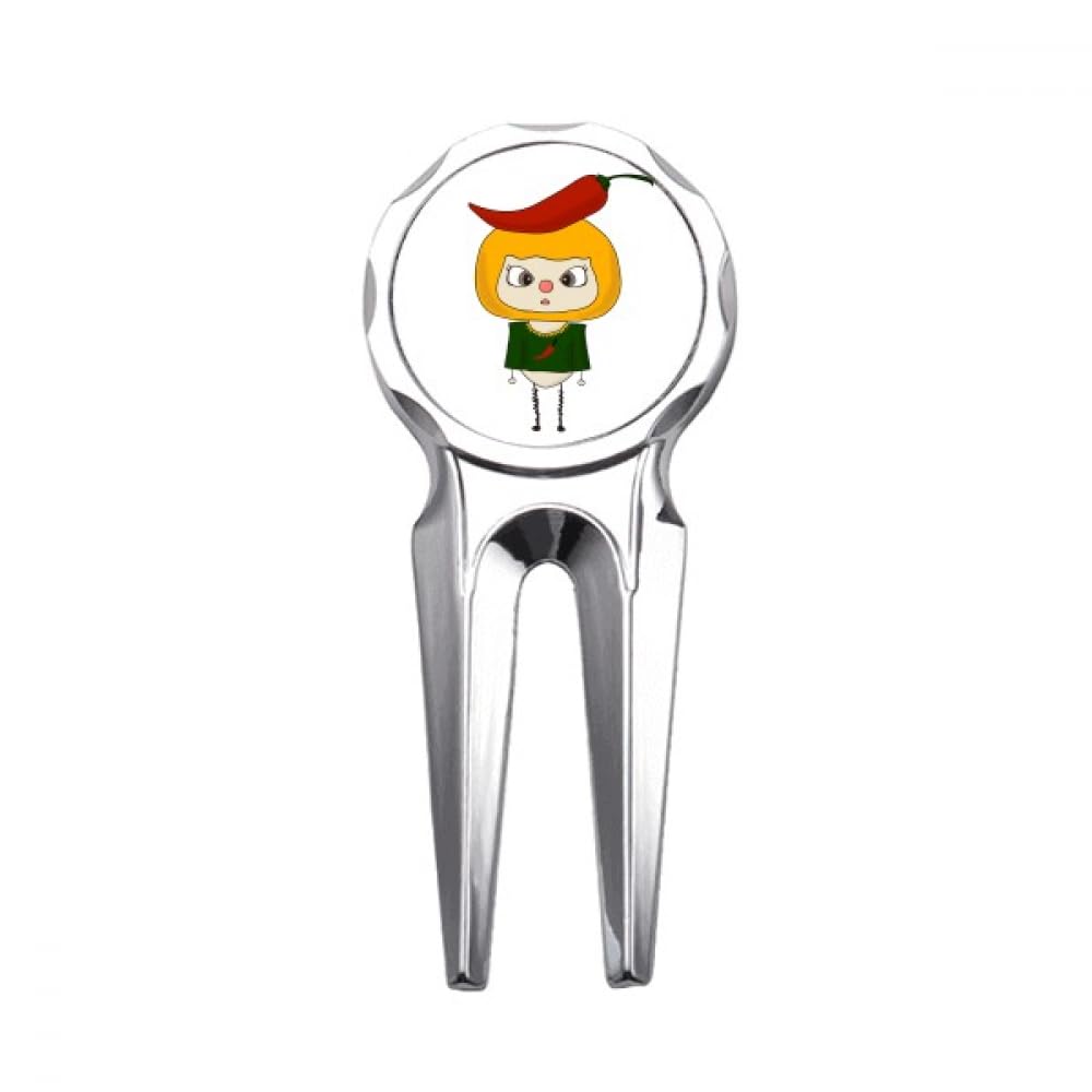 no/no Vegetable Pepper Red Hot Fire UU Golf Divot Tool Golf Ball Marker Repair Tool