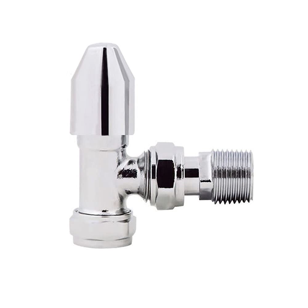 Válvula de radiador Manual en ángulo Cromado Válvulas de radiador de diseño de toallero de 15 mm Un par