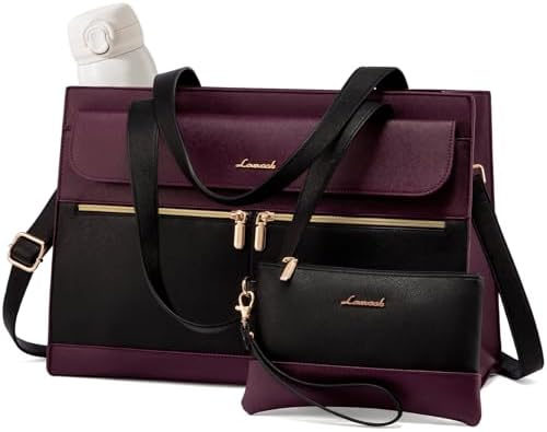 LOVEVOOK Laptop Bag for Women 15.6 Inch Tote Work Professional Le...