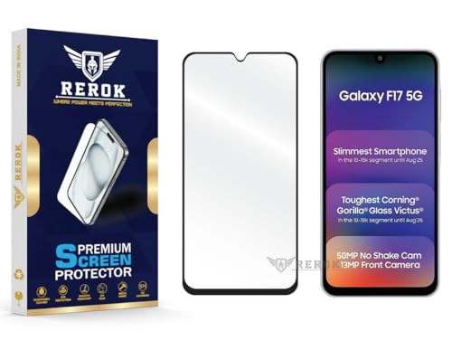 Image of Gorilla Tempered Glass Screen Protector Compatible with Samsung Galaxy F17 5G [Pack of 1] | Edge-to-Edge, Bubble-Free, Case Friendly, Easy Installation Kit