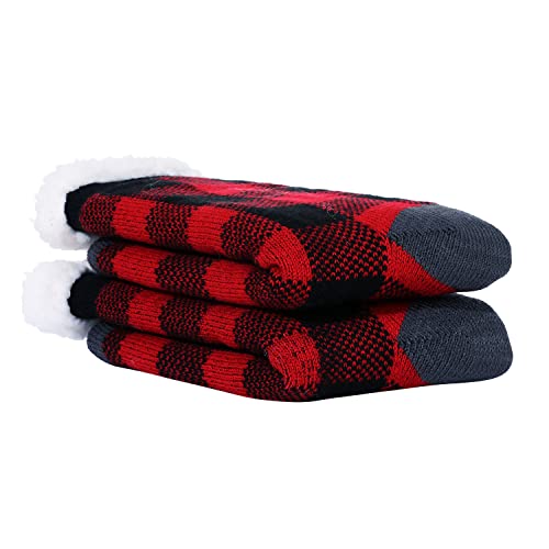 Image of Chassic Sherpa Lined Slipper Socks for Women, Non-Slip Cozy Winter House Socks, Soft Fuzzy Socks, Christmas Gifts for Women & Ladies Stocking Stuffers