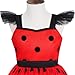 SZ-TONDA Girls Light up Ladybug Costume - Kids LED Princess Dress up Halloween Birthday Party Cosplay Outfit Clothes Apparels
