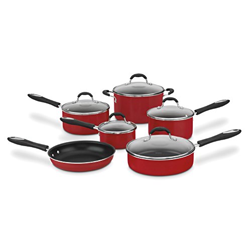 Cuisinart-55-11R-11-Piece-Set-Advantage-Nonstick-Cookware-Red Cuisinart 55-11R 11-Piece Set Advantage Nonstick Cookware, Red - Image 1