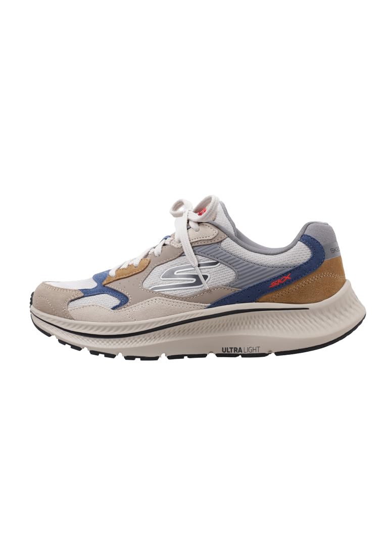 Skechers Men's Go Run Consistent 2.0 Retro Runner V1 Sneaker, Taupe and Multi Suede/Textile, 10 UK